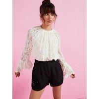River Island Frill Detail Blouse - Cream
