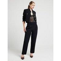 River Island High Waist Trousers - Black