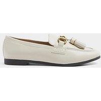 River Island Wide Fit Tassle Snaffle Loafer - Cream