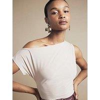River Island Asymmetric Ruched Side Top - Light Pink