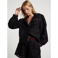 River Island Studded Detail Western Shirt - Black