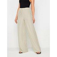 Long Tall Sally Tall Textured Wide Leg Trousers - Ivory