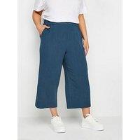 Yours Curve Linen Look Cropped Trousers
