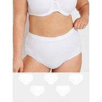Yours Curve 5 Pack Stretch Full Briefs - White