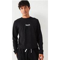 Boss Left Chest Logo Loop Back Loungewear Zip Sweat - Black