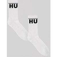 Hugo 2 Pack Qs Rib Iconic Crew Socks - White