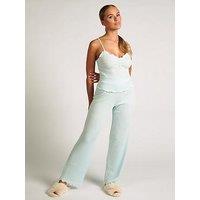 Boux Avenue Stripe Rib Cami & Pant Set - Aqua