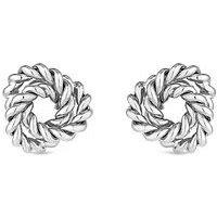 Jon Richard Vintage Inspired Silver Plated Textured Knot Earrings