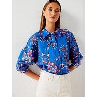 Mango Floral Printed Blouse - Blue