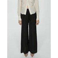 Mango Black Wide Leg Fluid Trousers