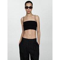 Mango Black Textured Crop Top