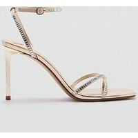 Mango Embellished Heeled Sandal - Gold