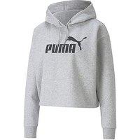 Puma Women'S Essentials Cropped Logo Hoodie - Grey