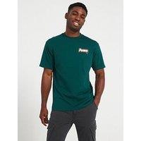 Puma Men'S Logo Graphic Iii Tee - Dark Green
