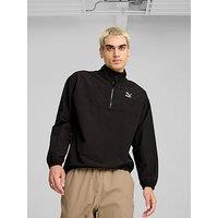 Puma Men'S Classics Woven Half-Zip Top - Black