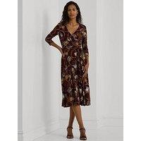 Lauren By Ralph Lauren Carlyna 3/4 Sleeve Dress - Red