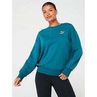 Puma Women'S Better Classics Relaxed Crew - Green