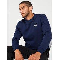 Puma Men'S Essentials Small Logo Crew Sweatshirt - Navy