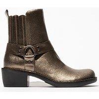 Fly London Mebi123Fly Heeled Bike Boot - Dark Gold