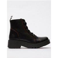 Fly London Metz788Fly Lace Up Boot - Black/Red