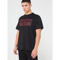 Versace Jeans Couture Gothic Studs Chest Logo T-Shirt - Black