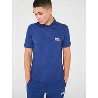 Versace Jeans Couture Metal Plaque Logo Polo Shirt - Blue