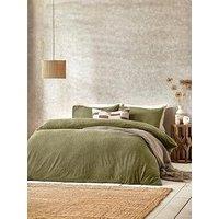 The Yard Boucle Duvet Cover Set - Olive