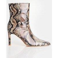Public Desire Polaris Knee Ankle Boot - Snake Print