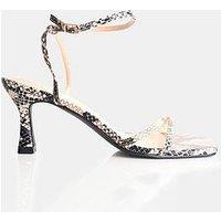 Public Desire Kendra Kitten Heeled Sandal - Snake Print