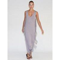 Religion Flourish Jersey Tassel Maxi Dress - Grey