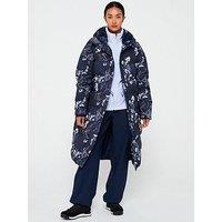 Columbia Women'S Boundless Days Print Long Down Jacket - Blue