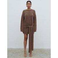 Pretty Lavish Darcey Sash Mini Knit Dress - Brown