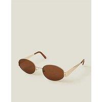 Accessorize Oval Gold Metal Frame Sunglasses