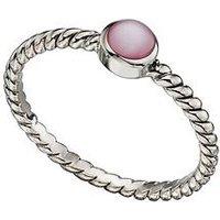 The Love Silver Collection Sterling Silver Pink Mother Of Pearl Twisted Band Ring