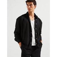 Only & Sons Co-Ord Long Sleeve Relaxed Fit Pleated Shirt - Black