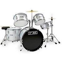 3Rd Avenue 5 Piece Kids Junior Drum Kit - Silver