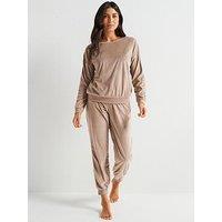 V By Very Contrast Fleece Loungewear Set