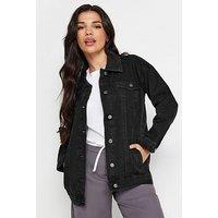 Pixiegirl Petite Black Washed Oversize Denim Jacket