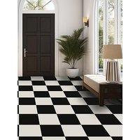 Arthouse Pack Of 10 Black And White Motif Peel & Stick Floor Tiles