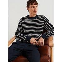 Jack & Jones Stripe Crew Knitted Jumper - Sky Captain