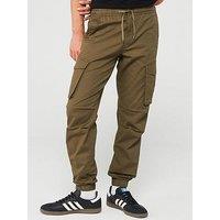 Jack & Jones Kane Relaxed Fit Cuffed Cargo Trousers - Olive Night