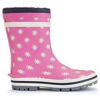 Start-Rite Big Puddle Pink Daisy Wellington Boot