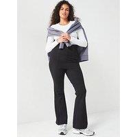 V By Very Curve Powerstretch Kickflare Pull On Trouser - Black