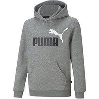 Puma Boys Essentials+ Logo Hoodie Fleece - Grey