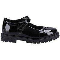 Hush Puppies Sabrina Patent Junior School Shoe - Black