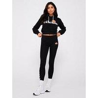 Ellesse Women'S Exclusive Toris Legging And Crop Hoodie Suit - Black