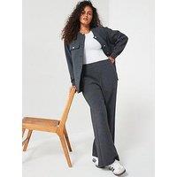 V By Very Curve Wide Leg Jogger - Grey