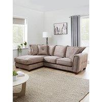 Very Home Avanti Left Hand Fabric Corner Chaise - Chocolate - Fsc Certified