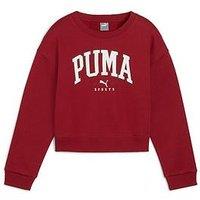 Puma Older Girls Sqd Fleece Crew - Red