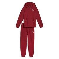 Puma Girls Fleece Loungewear Suit - Red